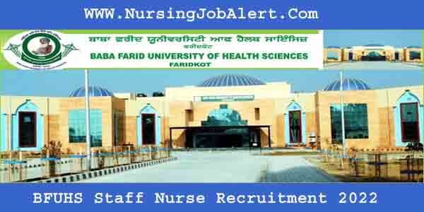 BFUHS Staff Nurse Recruitment 2022 Application Form