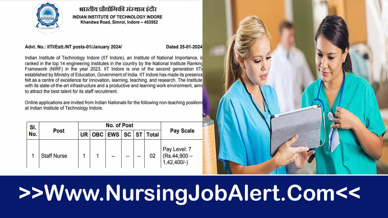 IIT Indore Staff Nurse Recruitment 2024 