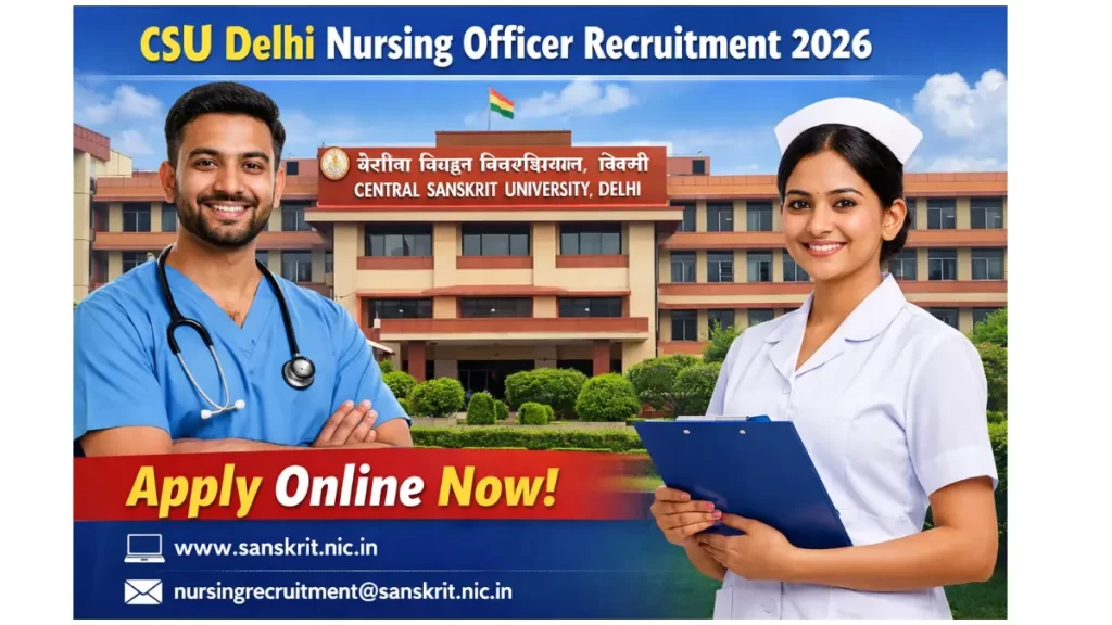 CSU Delhi Nursing Officer Recruitment 2026