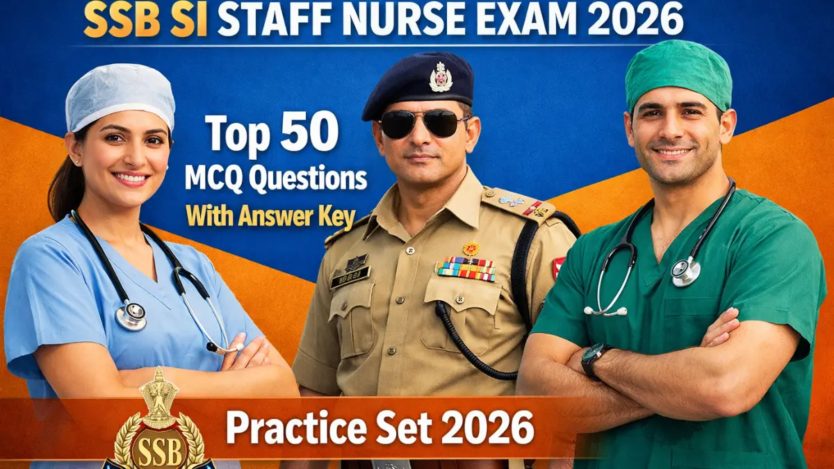 SSB SI Staff Nurse Exam 2026